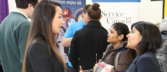 Employer Fair Partner and Student Talking